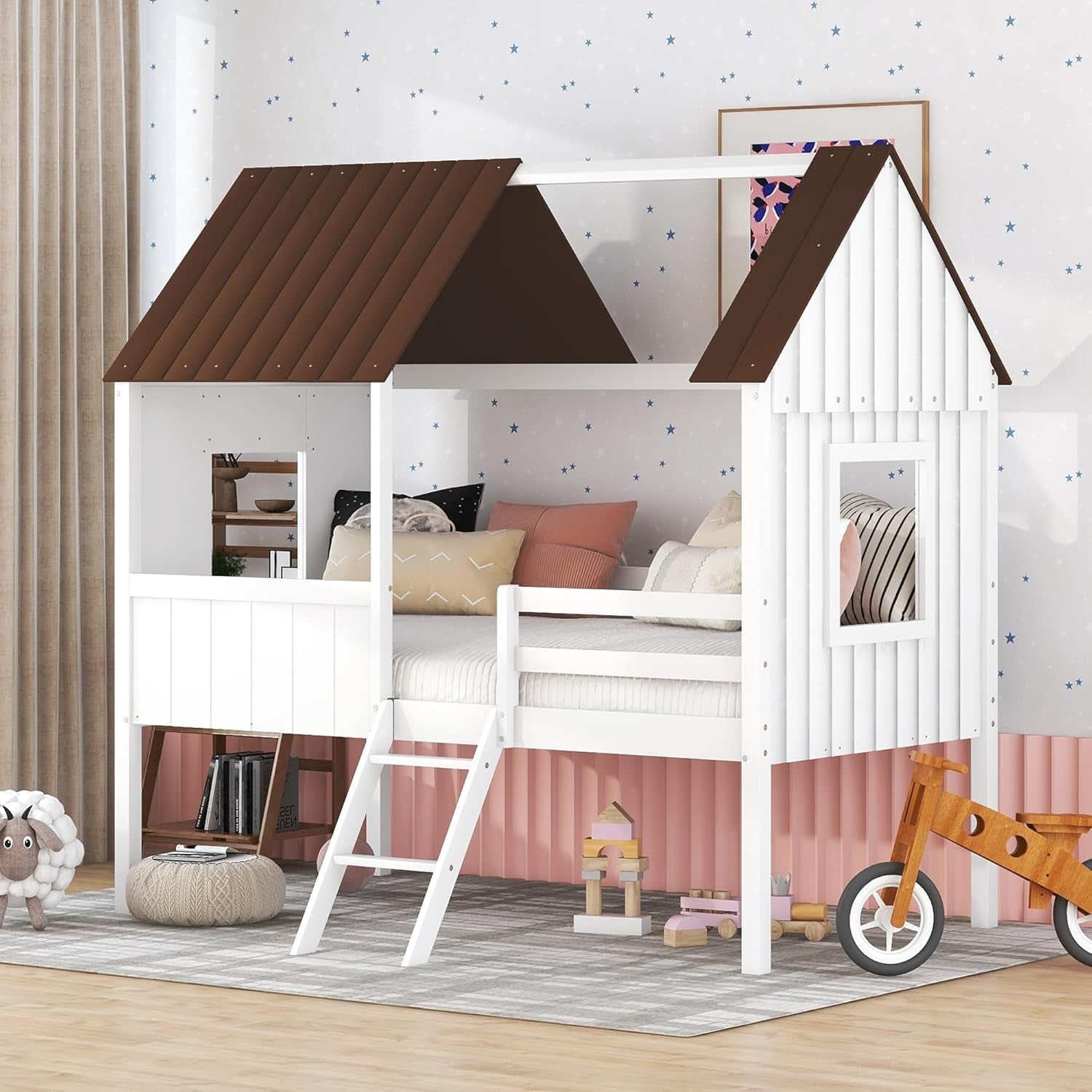 Wood House Loft Bed